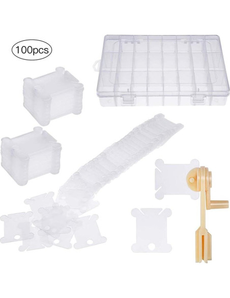 Caja Organizadora de Hilo de Bordado WILLBOND con 100 Bobinas Caja Organizadora de Hilo de Bordado WILLBOND con 100 Bobinas