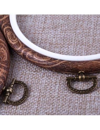 Set de Aros de Bordado Joybest 4 Pcs Imitación Madera 10-19 cm
