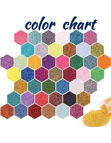 Juego de 45 Colores de Purpurina Ultra Fina Linwulte 342.5g Juego de 45 Colores de Purpurina Ultra Fina Linwulte 342.5g