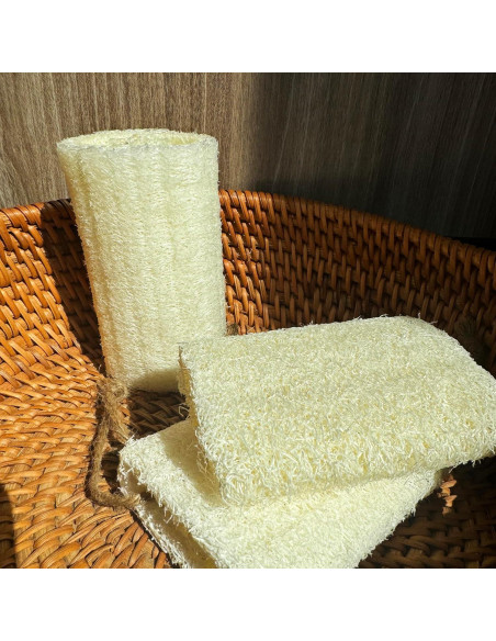 Esponja de Baño Exfoliante Luffa Natural Tang Karrey - 12 Piezas Esponja de Baño Exfoliante Luffa Natural Tang Karrey - 12 Piezas