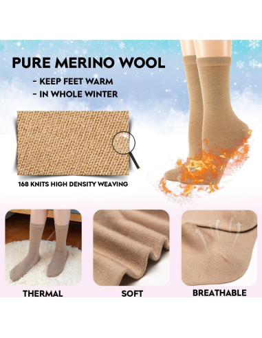 Calcetines de lana merino LIXIA para mujer - 3 pares negros