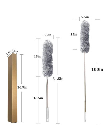Plumero Extensible DELUX de Microfibra 254 cm para Limpieza