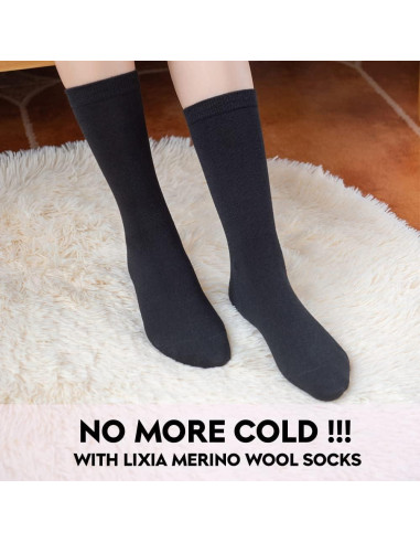 Calcetines de lana merino LIXIA para mujer - 3 pares negros