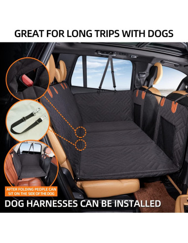 Extensor de Asiento Trasero YJGF para Perros Negro 132x64 cm