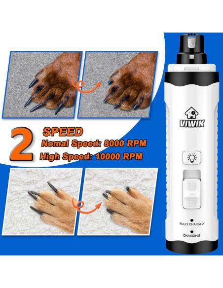 Amoladora de Uñas Eléctrica VIWIK para Perros y Gatos 2 Velocidades Amoladora de Uñas Eléctrica VIWIK para Perros y Gatos 2 Velocidades