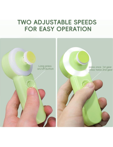 Lima de Uñas Eléctrica Dudumom con Luz LED y 7 Cabezas