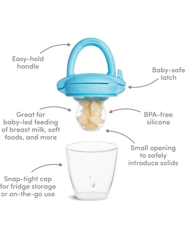 Alimentador de Silicona Munchkin para Bebés - 2 Piezas Azul/Menta