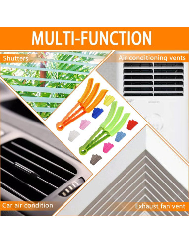 Limpiador de Persianas BAIDOON 2 Piezas con 10 Mangas Microfibra