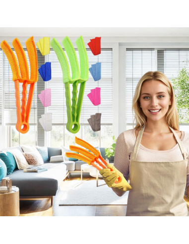 Limpiador de Persianas BAIDOON 2 Piezas con 10 Mangas Microfibra