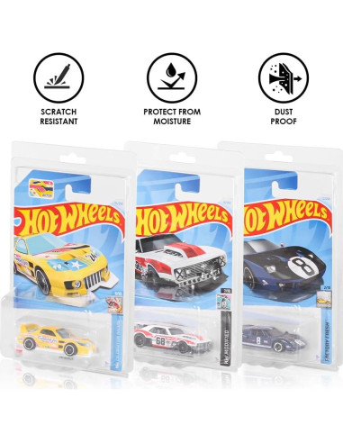 Baskiss 36 Fundas Protectores Transparentes para Coches Coleccionables