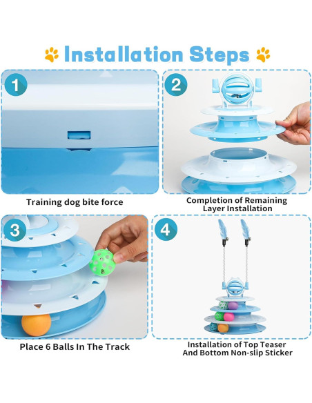 Juguete Interactivo para Gato LALAKATS Azul con 6 Bolas Juguete Interactivo para Gato LALAKATS Azul con 6 Bolas