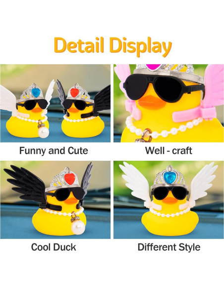 Patito de Coche Decorativo Wonuu con Gafas y Alas 6cm Patito de Coche Decorativo Wonuu con Gafas y Alas 6cm