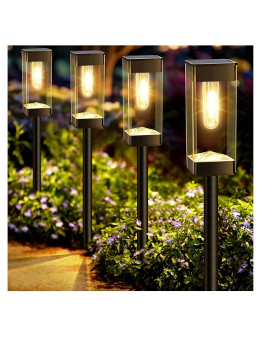 Luces de Camino Solares Gorrzai Paquete de 8 LED Impermeables