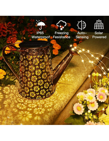 Regadera Solar Afootry con Luces LED para Jardín 90 LEDs