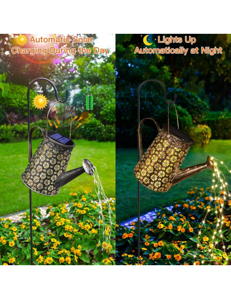 Regadera Solar Afootry con Luces LED para Jardín 90 LEDs Regadera Solar Afootry con Luces LED para Jardín 90 LEDs