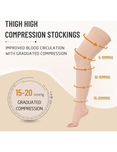 Medias de Compresión Graduada Athbavib XXL 20-30 mmHg Beige Medias de Compresión Graduada Athbavib XXL 20-30 mmHg Beige