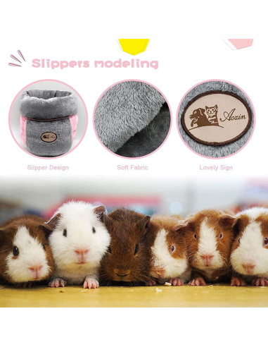 Cueva de Cuddle YUEPET para Cobayas y Pequeños Animales - Gris