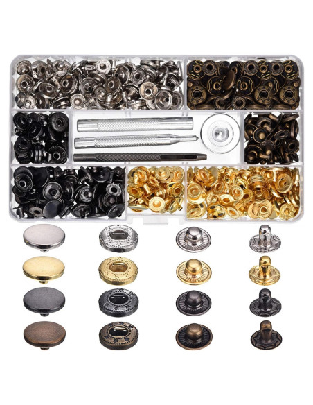 Kit de Broches de Presión Hotop 100 Piezas 12.5 mm Cuero Kit de Broches de Presión Hotop 100 Piezas 12.5 mm Cuero