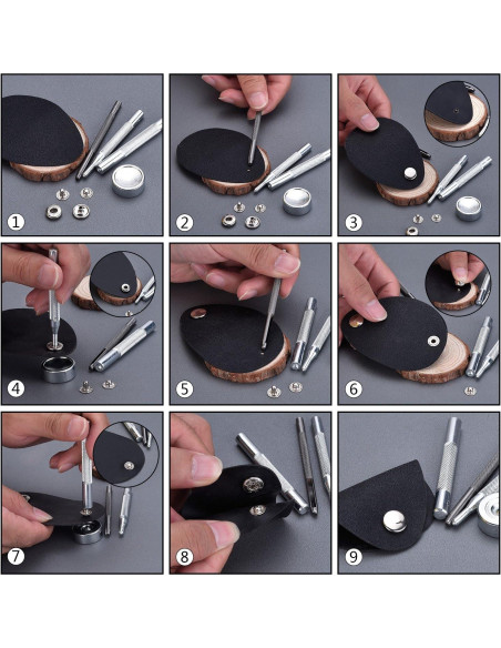 Kit de Broches de Presión Hotop 100 Piezas 12.5 mm Cuero Kit de Broches de Presión Hotop 100 Piezas 12.5 mm Cuero