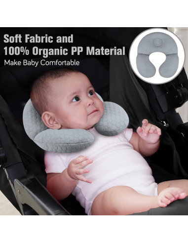 Almohada de Viaje para Bebés KAKIBLIN Gris Soporte Cuello