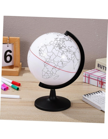 Globo Terráqueo DIY Toyvian en Blanco con Soporte 22cm Globo Terráqueo DIY Toyvian en Blanco con Soporte 22cm