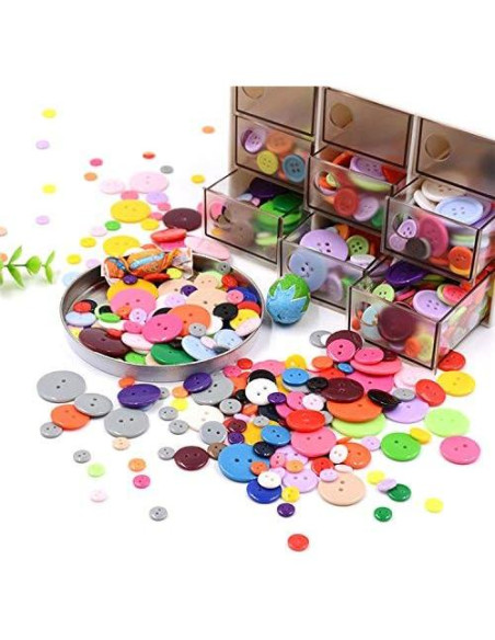 800 Botones de Resina Amersumer para Manualidades y Costura 800 Botones de Resina Amersumer para Manualidades y Costura