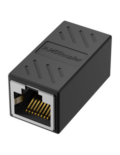 Acoplador RJ45 Jadaol Femenino a Femenino 1000Mbps Negro