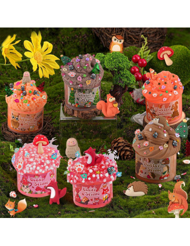 Kit de Slime de Bosque LAWOHO - 6 Paquetes 360ml para Niños