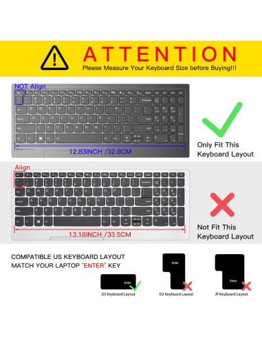 Cubierta de Teclado CaseBuy para Lenovo IdeaPad 15.6" Negro