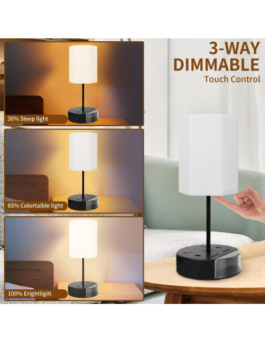 Reloj Despertador ELMWAY con Cargador USB y Enchufes 15 cm