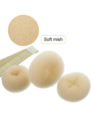 Kit de Hacer Moños para Cabello WILLBOND - 12 Piezas Beige