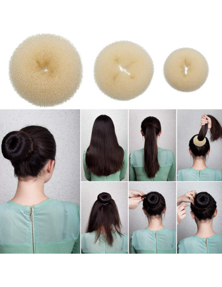 Kit de Hacer Moños para Cabello WILLBOND - 12 Piezas Beige Kit de Hacer Moños para Cabello WILLBOND - 12 Piezas Beige