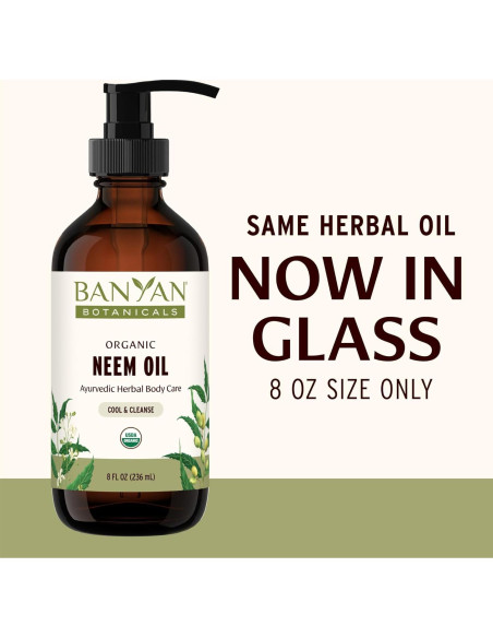 Aceite de Neem Orgánico Banyan Botanicals 236.6 ml - Refrescante y Calmante Aceite de Neem Orgánico Banyan Botanicals 236.6 ml - Refrescante y Calmante