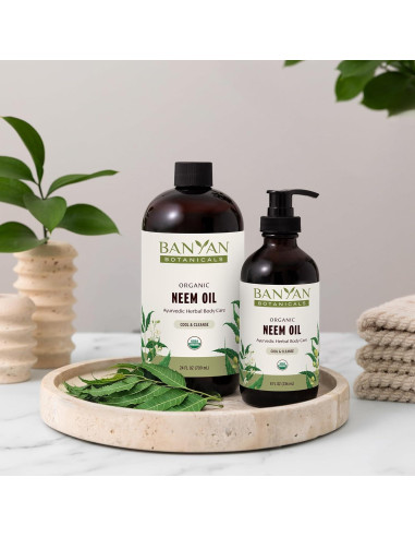Aceite de Neem Orgánico Banyan Botanicals 236.6 ml - Refrescante y Calmante