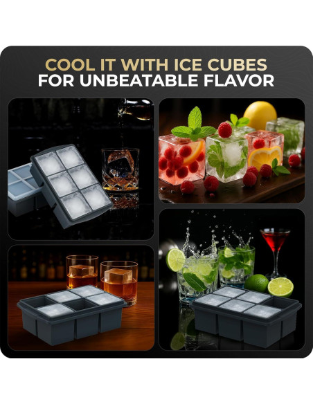 Bandeja de Hielo Grande Xomoo 12 Cubos 5cm Silicona Gris Bandeja de Hielo Grande Xomoo 12 Cubos 5cm Silicona Gris