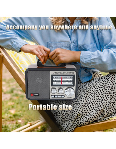 Radio Retro Portátil T.TAOMI AM FM Bluetooth Carga USB Gris