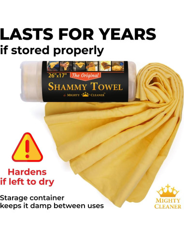 Paño Shammy Premium Mighty Cleaner 66x43cm Absorbente Sin Rayones