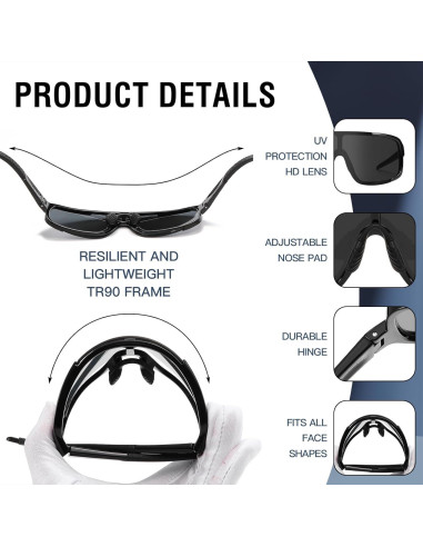 Gafas de sol DUCO DC0025 UV400 para hombres - Deportes y Ciclismo
