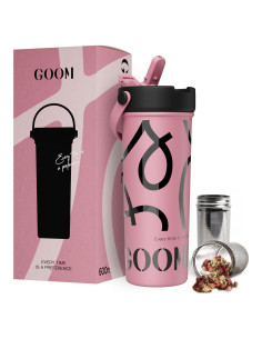 Vaso GOOM 20 oz Acero Inoxidable 18/10 Rosa con Infusor