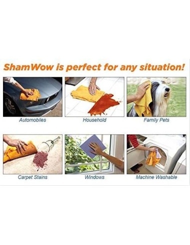 ShamWow Paño Chamois Original Super Absorbente - 8 Piezas