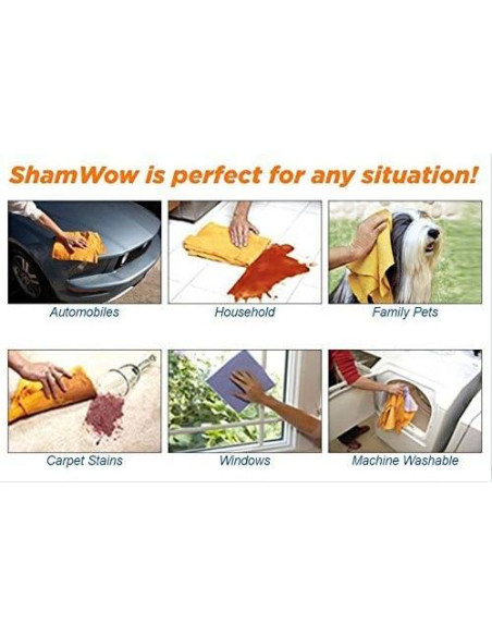 ShamWow Paño Chamois Original Super Absorbente - 8 Piezas ShamWow Paño Chamois Original Super Absorbente - 8 Piezas