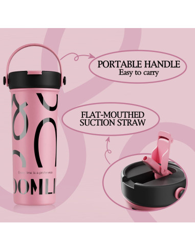 Vaso GOOM 20 oz Acero Inoxidable 18/10 Rosa con Infusor