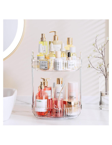 Organizador de Encimera de Baño Delamu 2 Niveles Rotativo 31 cm