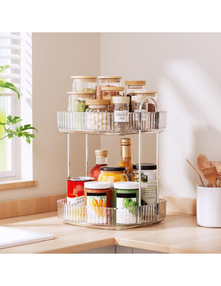 Organizador de Encimera de Baño Delamu 2 Niveles Rotativo 31 cm Organizador de Encimera de Baño Delamu 2 Niveles Rotativo 31 cm