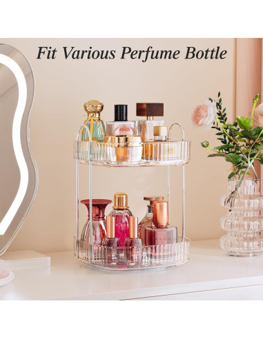 Organizador de Encimera de Baño Delamu 2 Niveles Rotativo 31 cm