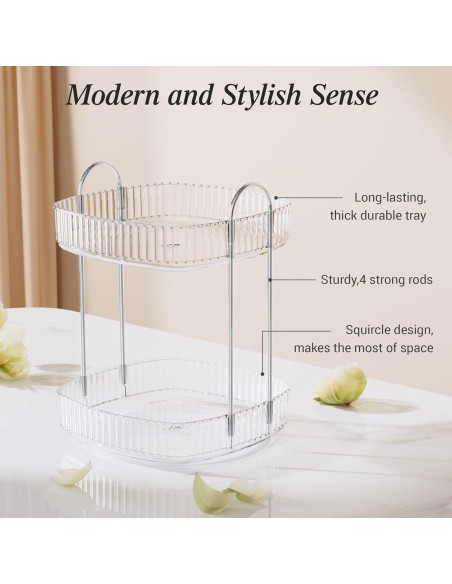 Organizador de Encimera de Baño Delamu 2 Niveles Rotativo 31 cm Organizador de Encimera de Baño Delamu 2 Niveles Rotativo 31 cm