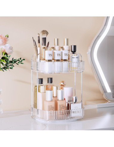 Organizador de Encimera de Baño Delamu 2 Niveles Rotativo 31 cm