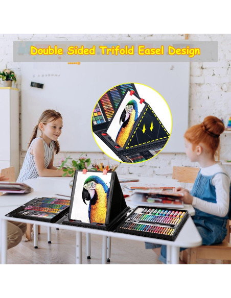 Kit de Dibujo POPYOLA 272 Piezas con Caballete Trifold Negro Kit de Dibujo POPYOLA 272 Piezas con Caballete Trifold Negro