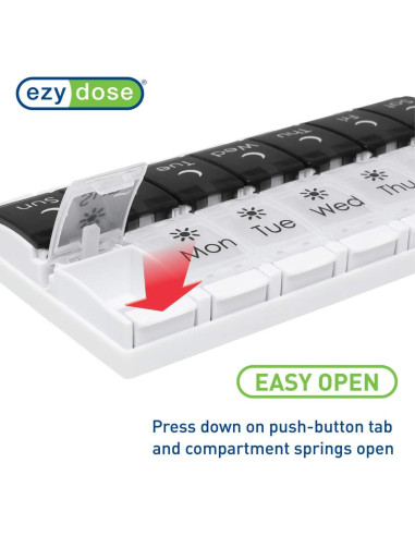 Organizador de Pastillas EZY DOSE 7 Días Botón Presión AM/PM