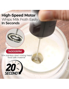 Batidor Eléctrico de Leche YARRAMATE MFBO-S2 Negro 21.5cm 2